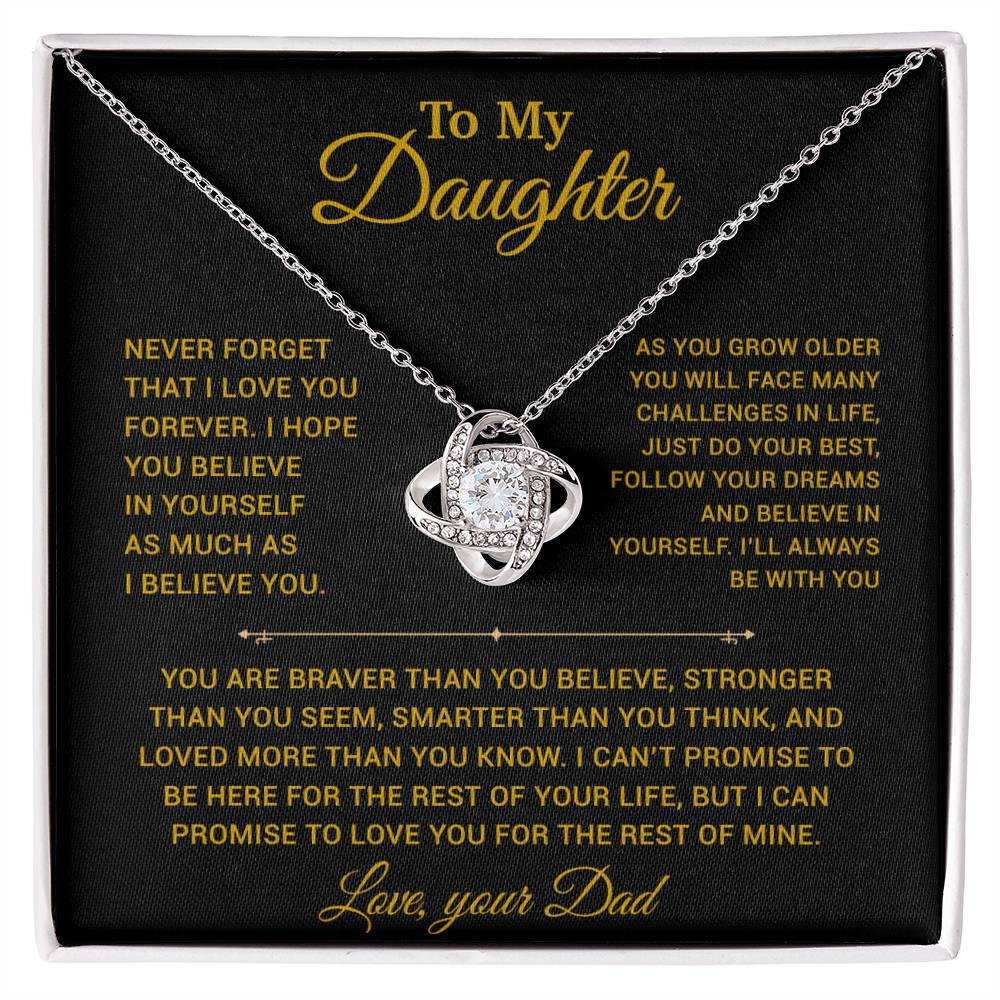 To My Daughter Necklace, Gift for Daughter from Dad, Father Daughter Necklace 15_2_Gold