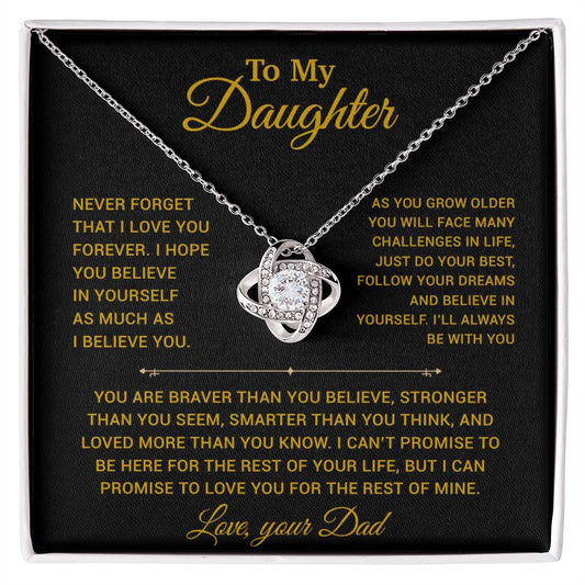 To My Daughter Necklace, Gift for Daughter from Dad, Father Daughter Necklace 15_2_Gold