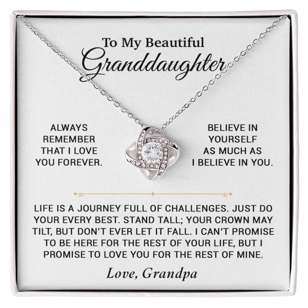 To My Granddaughter Necklace, Birthday Gift For Granddaughter, Birthday Gifts 7_6_White