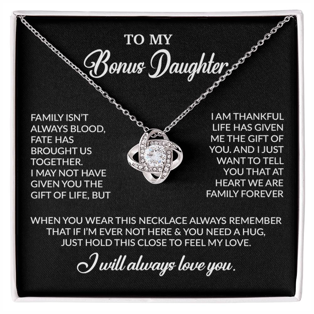 To My Bonus Daughter Necklace, Gift for Bonus Daughter, Step Daughter Birthday 2_10_Black