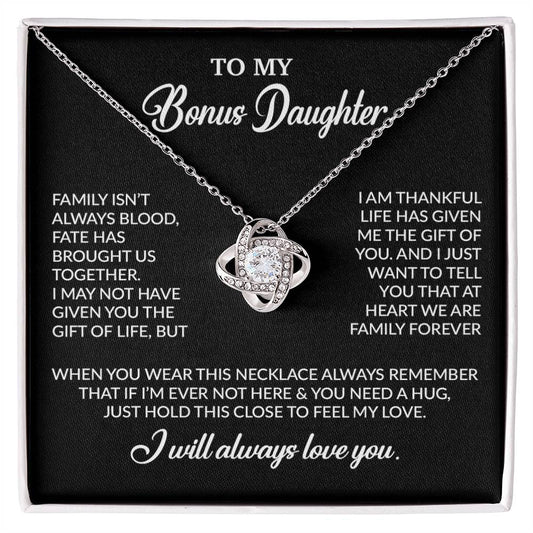 To My Bonus Daughter Necklace, Gift for Bonus Daughter, Step Daughter Birthday 2_10_Black