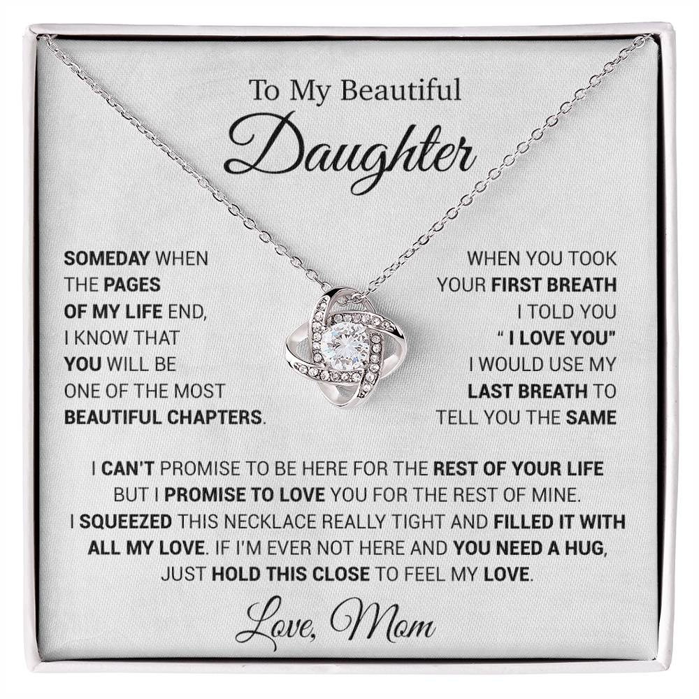 To My Daughter Necklace, Daughter Mother Necklace, Daughter Gift From Mom 13_5_White