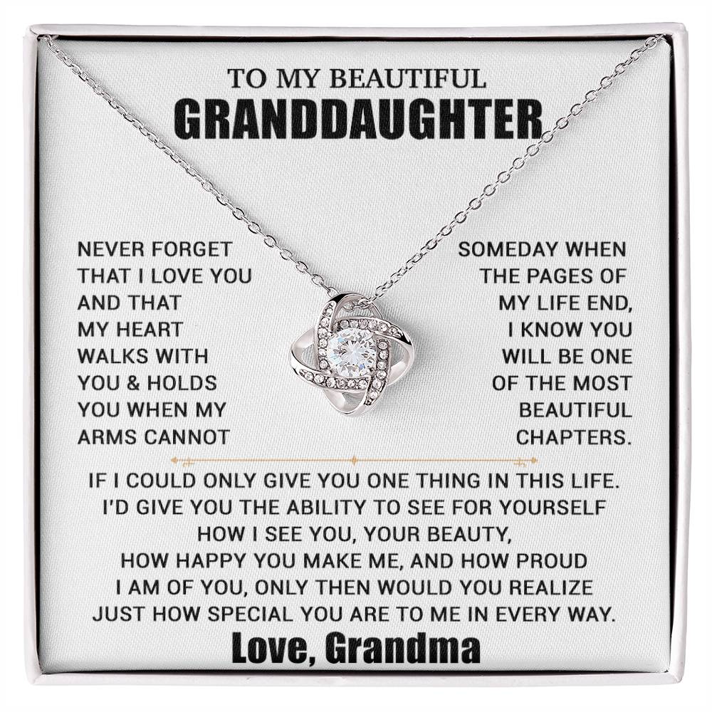 To My Granddaughter Necklace, Granddaughter Gift from Grandma, Christmas Gift 19_8_White