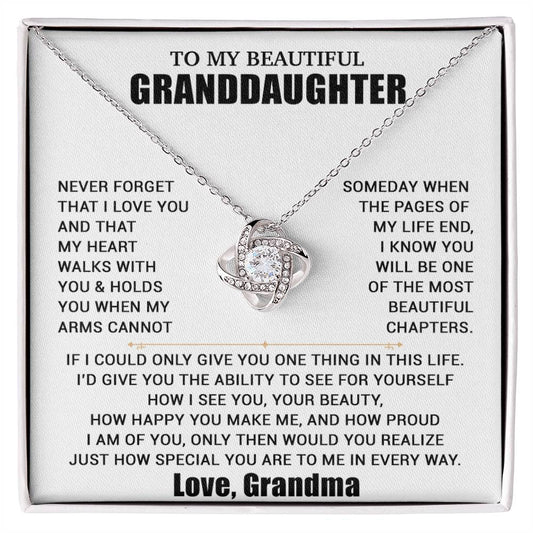 To My Granddaughter Necklace, Granddaughter Gift from Grandma, Christmas Gift 19_8_White
