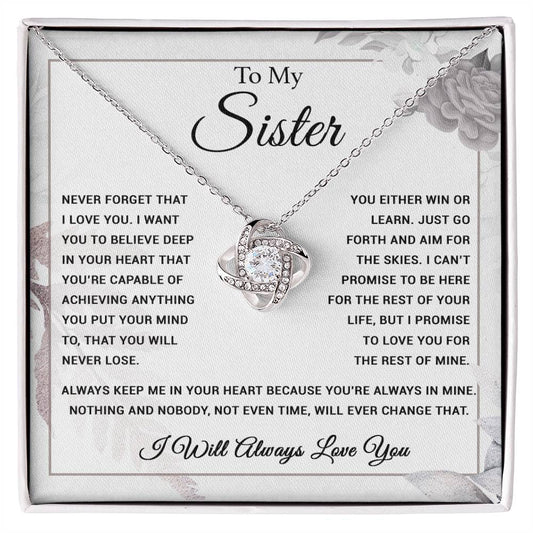 To My Sister Necklace, Brother to Sister, Birthday gift For Sister from Brother