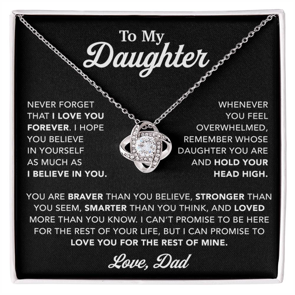 To My Daughter Necklace, Gift for Daughter from Dad, Father Daughter Necklace 26_10_Black