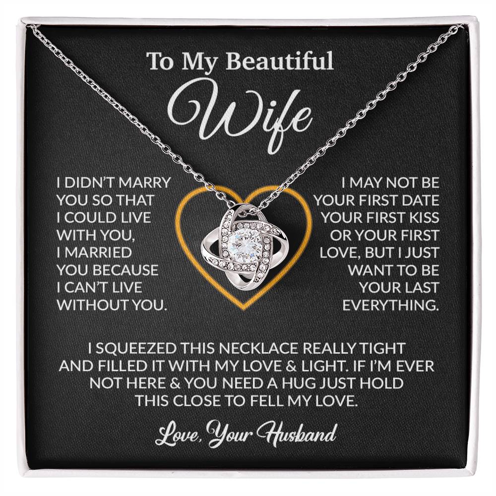 To My Wife Necklace, Wife Gift from Husband, Christmas Gift 7_12_Black