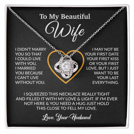 To My Wife Necklace, Wife Gift from Husband, Christmas Gift 7_12_Black