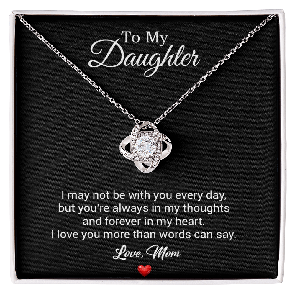 To My Daughter Necklace, Gift For Daughter From Mom, Daughter Mother Necklace 3_8_Black