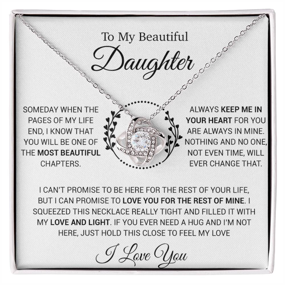 To My Daughter Necklace, Gift for Daughter from Dad, Daughter Father Necklace 16_12_White