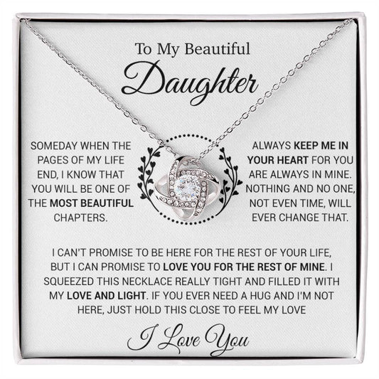 To My Daughter Necklace, Gift for Daughter from Dad, Daughter Father Necklace 16_12_White