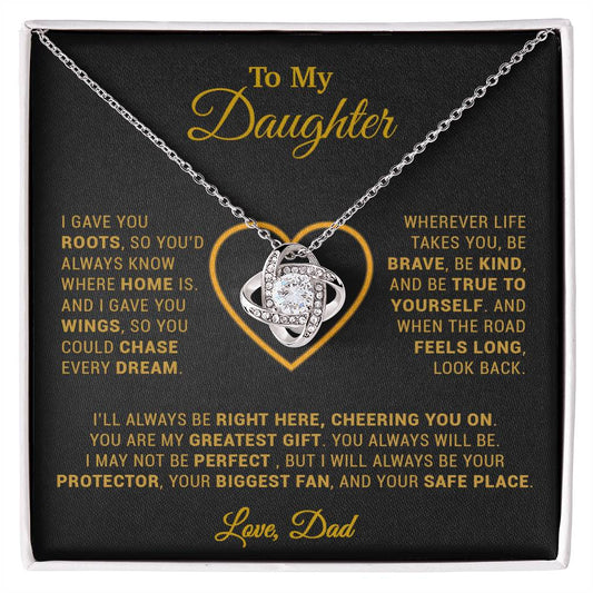 To My Daughter Necklace, Gift for Daughter from Dad, Father Daughter Necklace 18_3_Gold