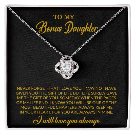 To My Bonus Daughter Necklace, Gift for Bonus Daughter, Step Daughter Birthday 4_10_Gold
