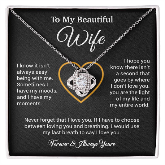 To My Wife Necklace, Gift For Wife, Anniversary Gift For Wife, Necklace For Wife 25_5_Black