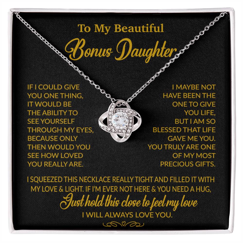 To My Bonus Daughter Necklace, Gift for Bonus Daughter, Step Daughter Birthday 1_10_Gold