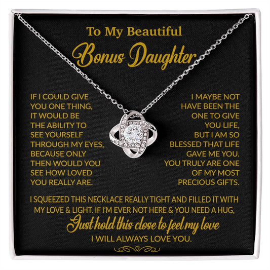 To My Bonus Daughter Necklace, Gift for Bonus Daughter, Step Daughter Birthday 1_10_Gold