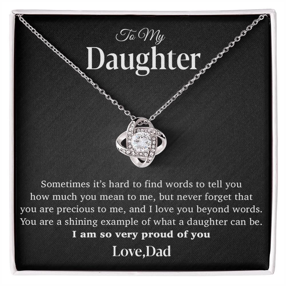 To My Daughter Necklace, Gift for Daughter from Dad, Father Daughter Necklace 12_4_Black