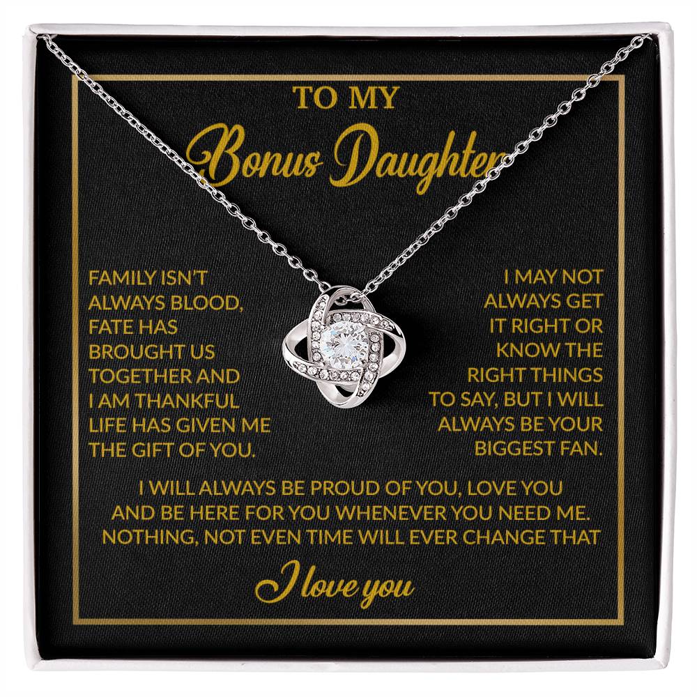 To My Bonus Daughter Necklace, Gift for Bonus Daughter, Step Daughter Birthday 18_4_Gold