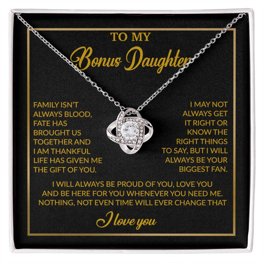 To My Bonus Daughter Necklace, Gift for Bonus Daughter, Step Daughter Birthday 18_4_Gold