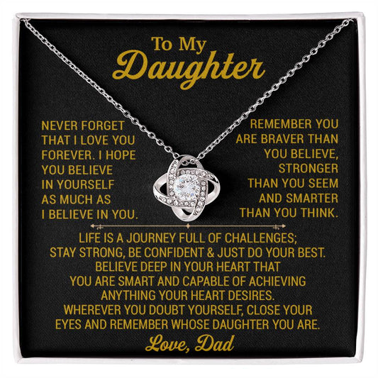 To My Daughter Necklace, Daughter Father Necklace, Daughter Gift From Dad 28_8_Gold