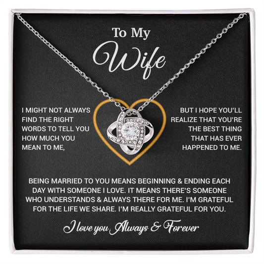 To My Wife Necklace, Gift For Wife, Anniversary Gift For Wife, Necklace For Wife 20_6_Black