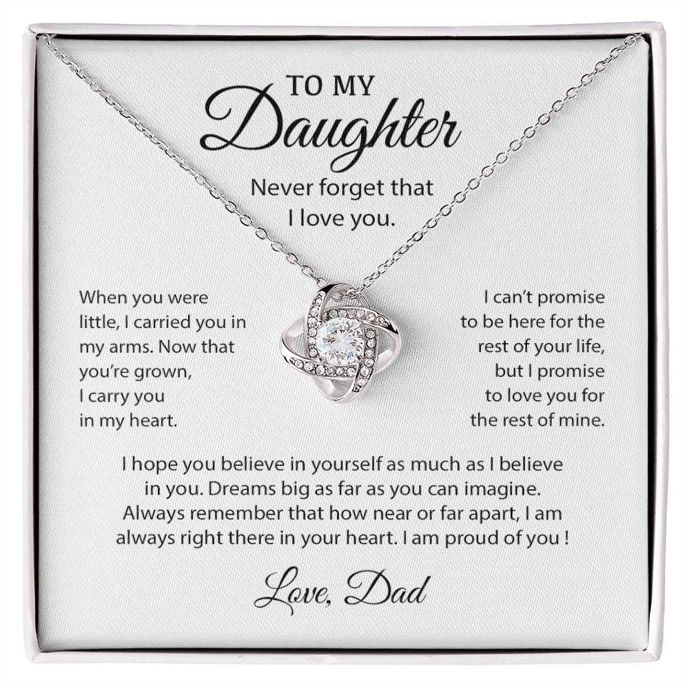 To My Daughter Necklace, Gift for Daughter from Dad, Father Daughter Necklace 10_6_White