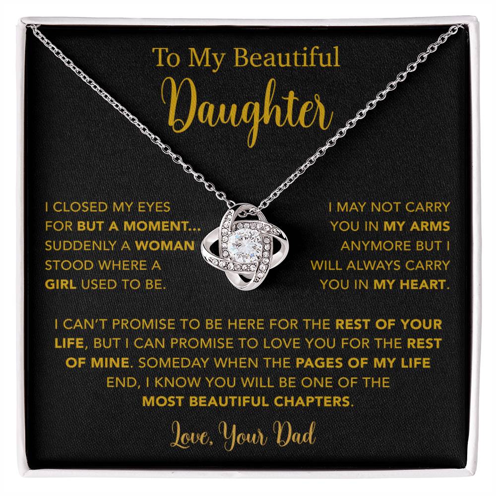 To My Daughter Necklace, Gift for Daughter from Dad, Father Daughter Necklace  22_5_Gold