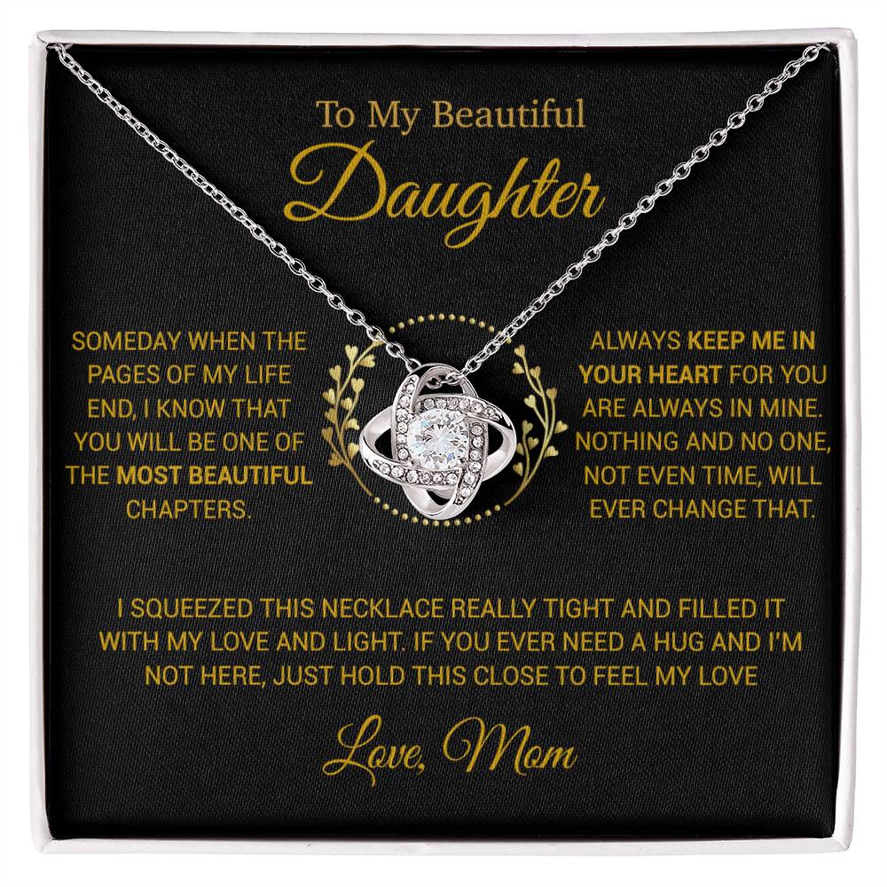To My Daughter Necklace, Gift for Daughter from Mom, Daughter Mother Necklace 15_12_Gold