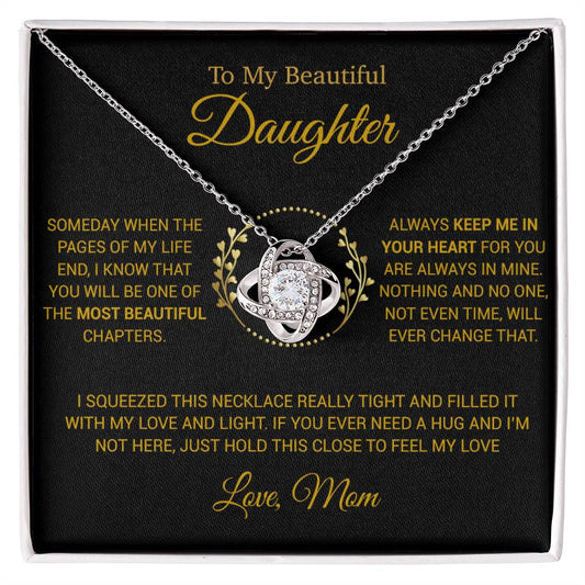 To My Daughter Necklace, Gift for Daughter from Mom, Daughter Mother Necklace 15_12_Gold