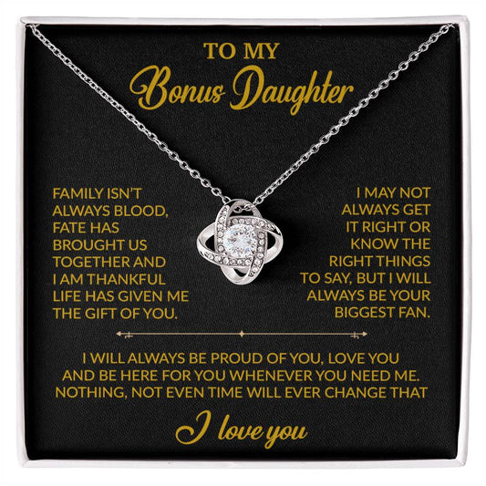 To My Bonus Daughter Necklace, Gift for Bonus Daughter, Step Daughter Birthday 20_2_Gold
