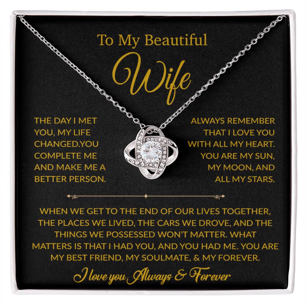 To My Wife Necklace, Gift For Wife, Anniversary Gift For Wife, Necklace For Wife 22_6_Gold