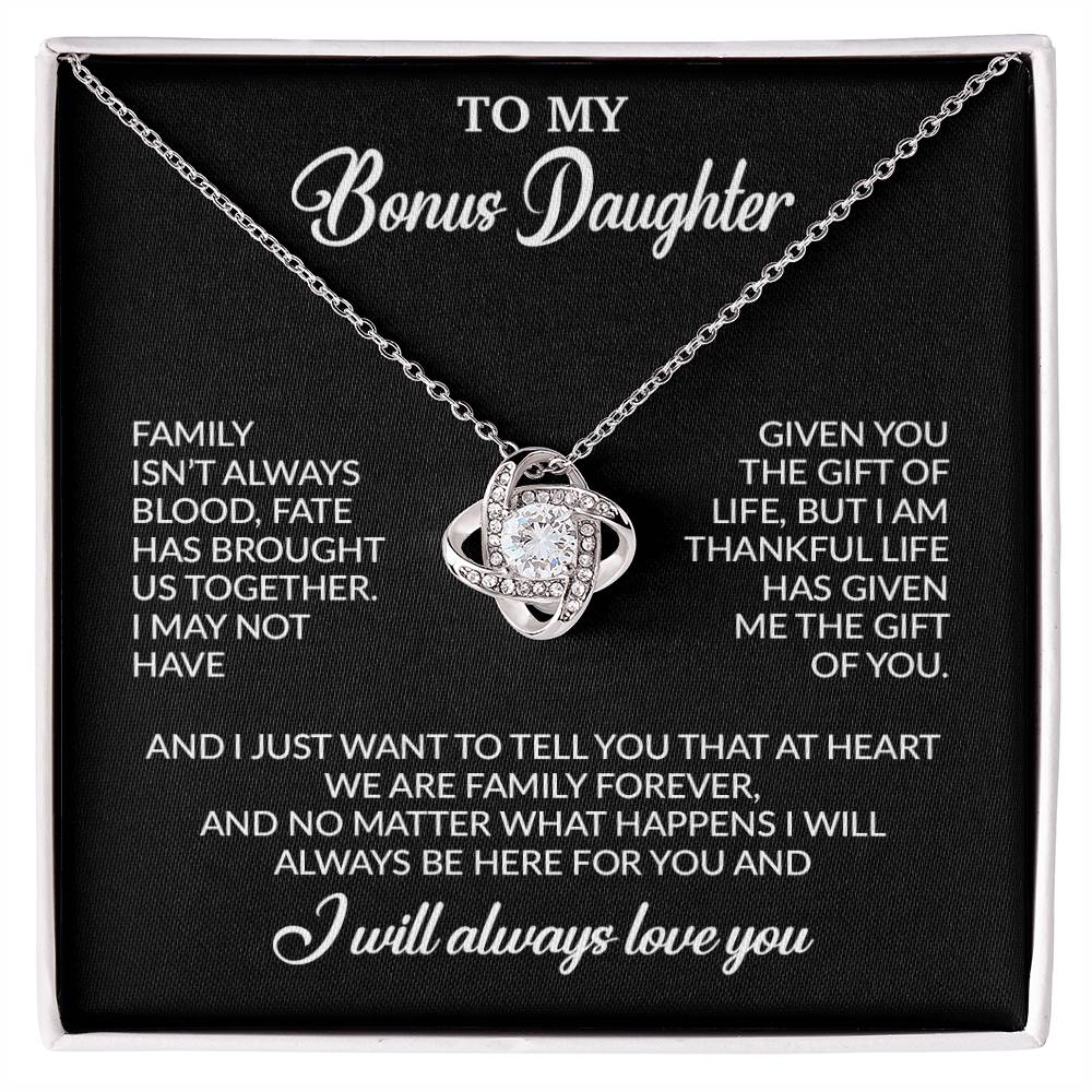 To My Bonus Daughter Necklace, Gift for Bonus Daughter, Step Daughter Birthday 26_11_Black