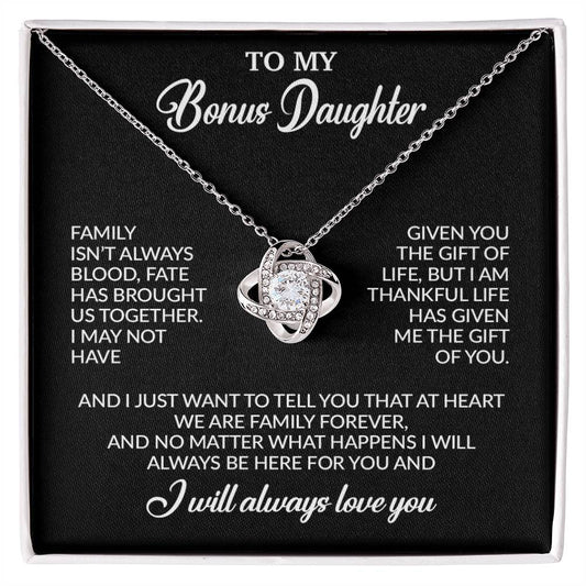 To My Bonus Daughter Necklace, Gift for Bonus Daughter, Step Daughter Birthday 26_11_Black