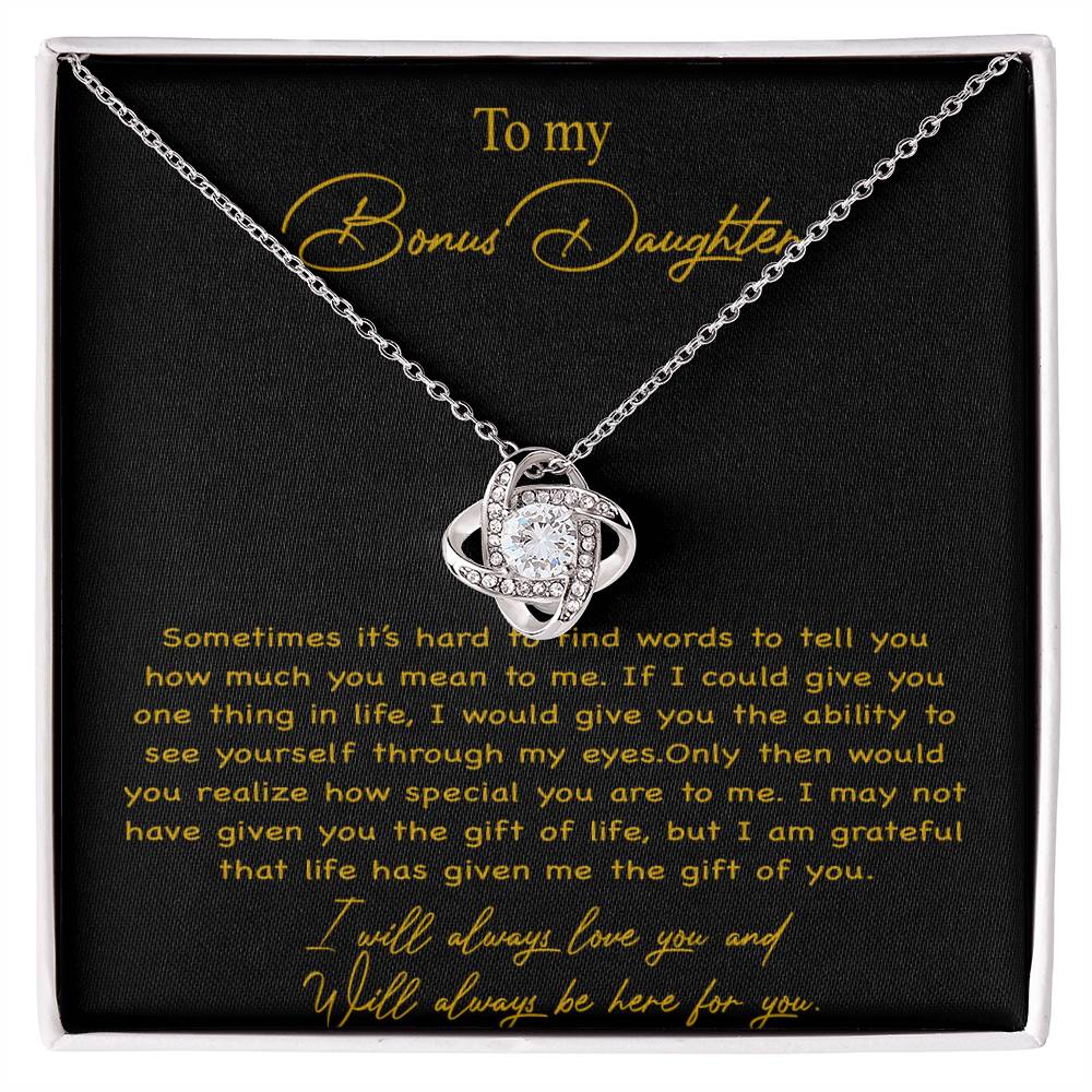 To my Bonus Daughter Necklace, Bonus Daughter, Step Daughter Gift 4-4_Gold