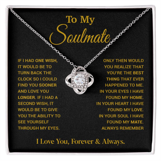 To My Soulmate Necklace, Soulmate Gift, Gift For Girlfriend, Christmas Gift 9_12_Gold