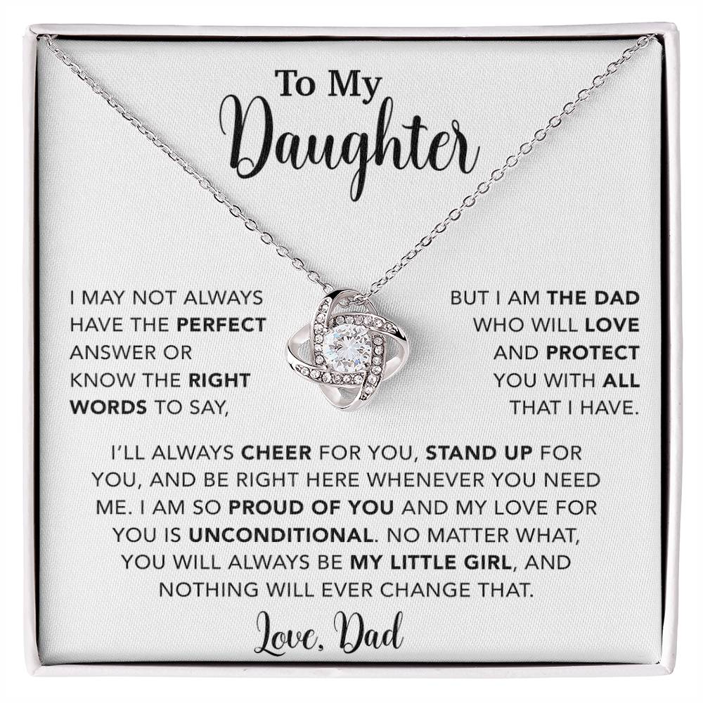 To My Daughter Necklace, Gift for Daughter from Dad, Father Daughter Necklace  15_6_White