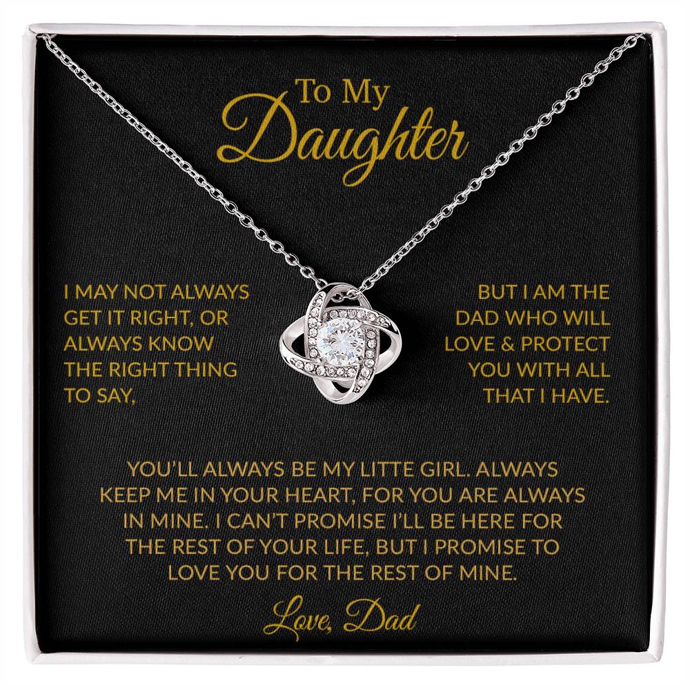 To My Daughter Necklace Gift for Daughter from Dad,Daughter Father Necklace 17_6_Gold