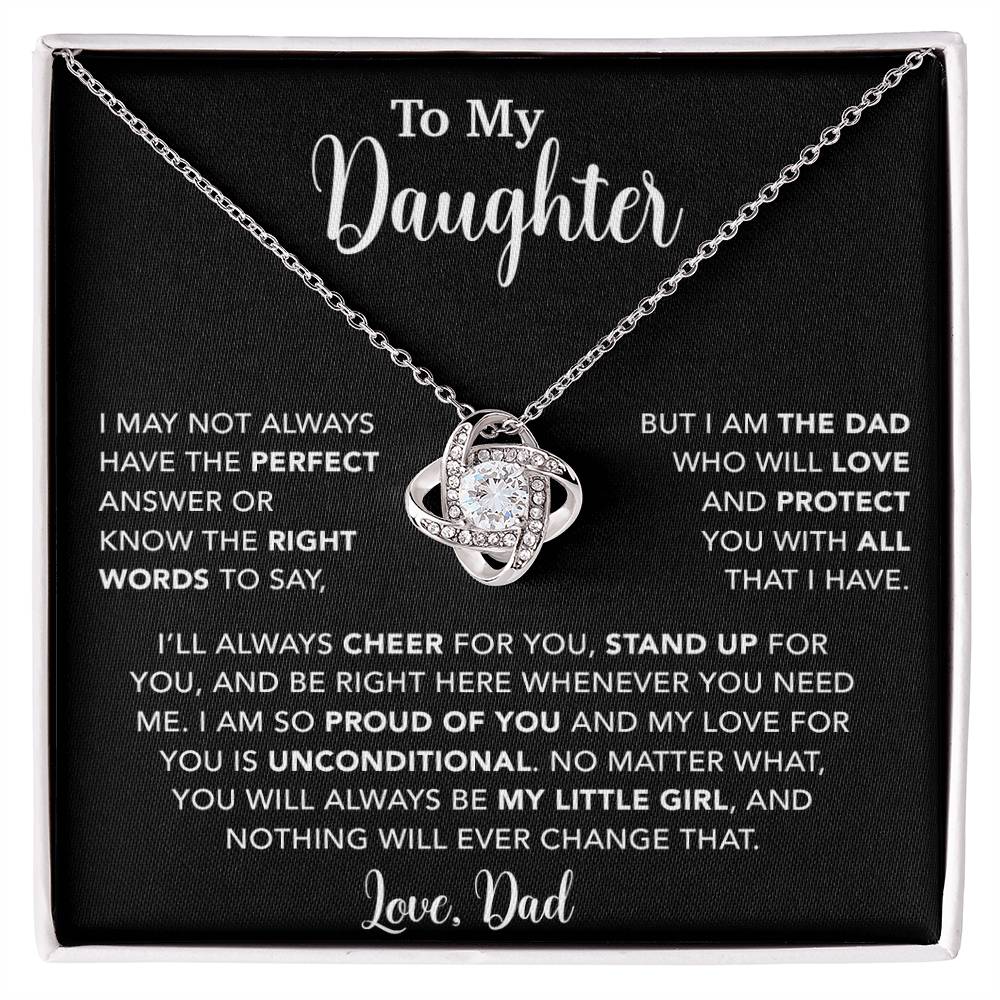 To My Daughter Necklace, Gift for Daughter from Dad, Father Daughter Necklace  15_6_Black