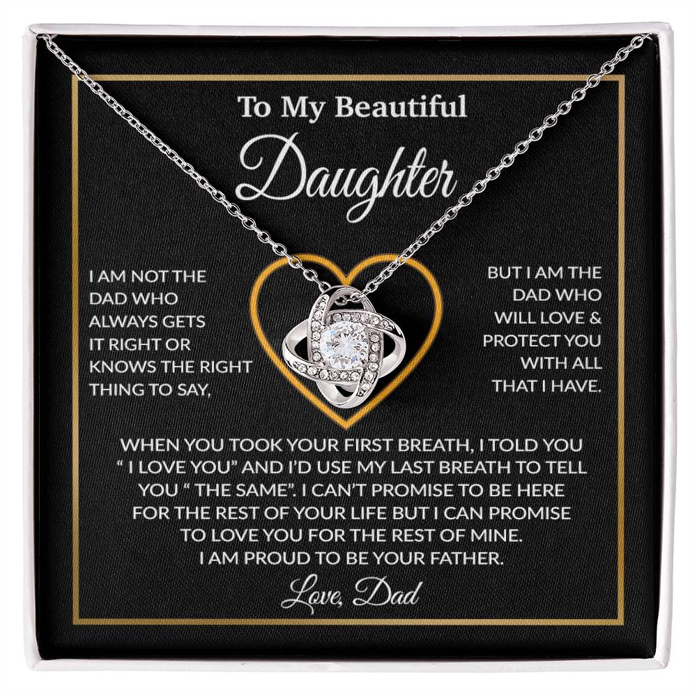 To My Daughter Necklace, Gift For Daughter From Dad, Daughter Father Necklace 12_1_Black