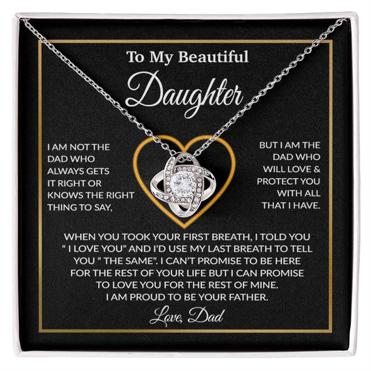 To My Daughter Necklace, Gift For Daughter From Dad, Daughter Father Necklace 12_1_Black