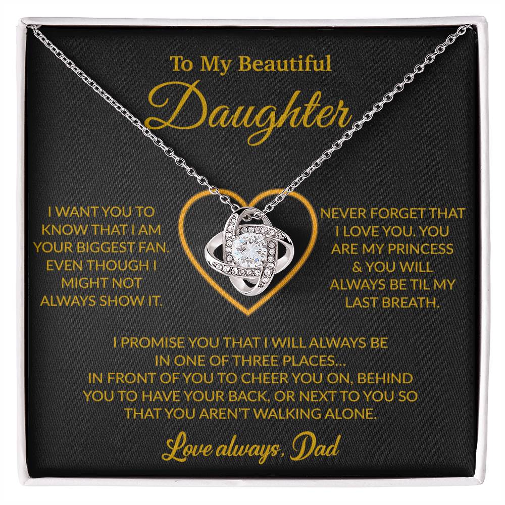 To My Daughter Necklace, Gift for Daughter from Dad, Father Daughter Necklace 17_6_Gold