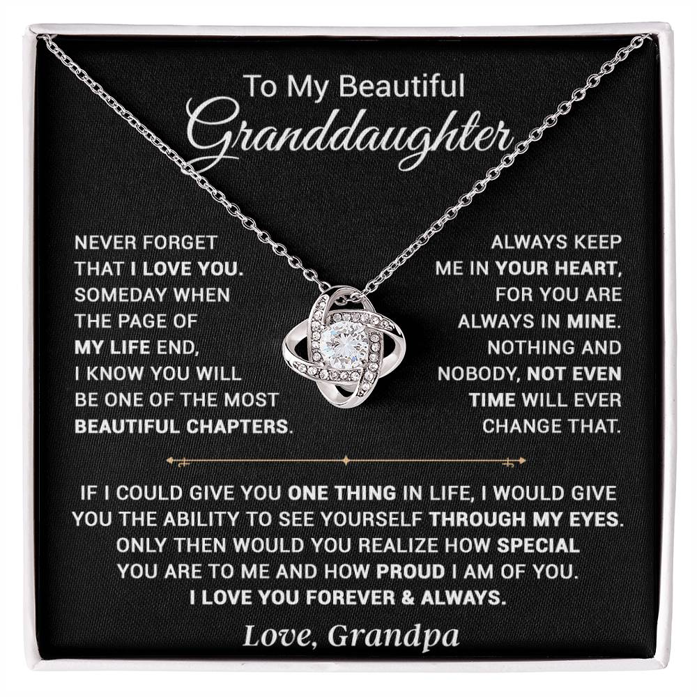 To My Granddaughter Necklace, Xmas Birthday Gift For Granddaughter From Grandpa 13_9_Black