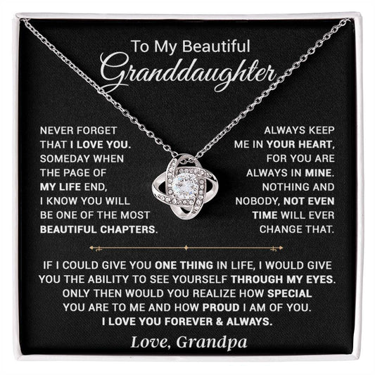 To My Granddaughter Necklace, Xmas Birthday Gift For Granddaughter From Grandpa 13_9_Black