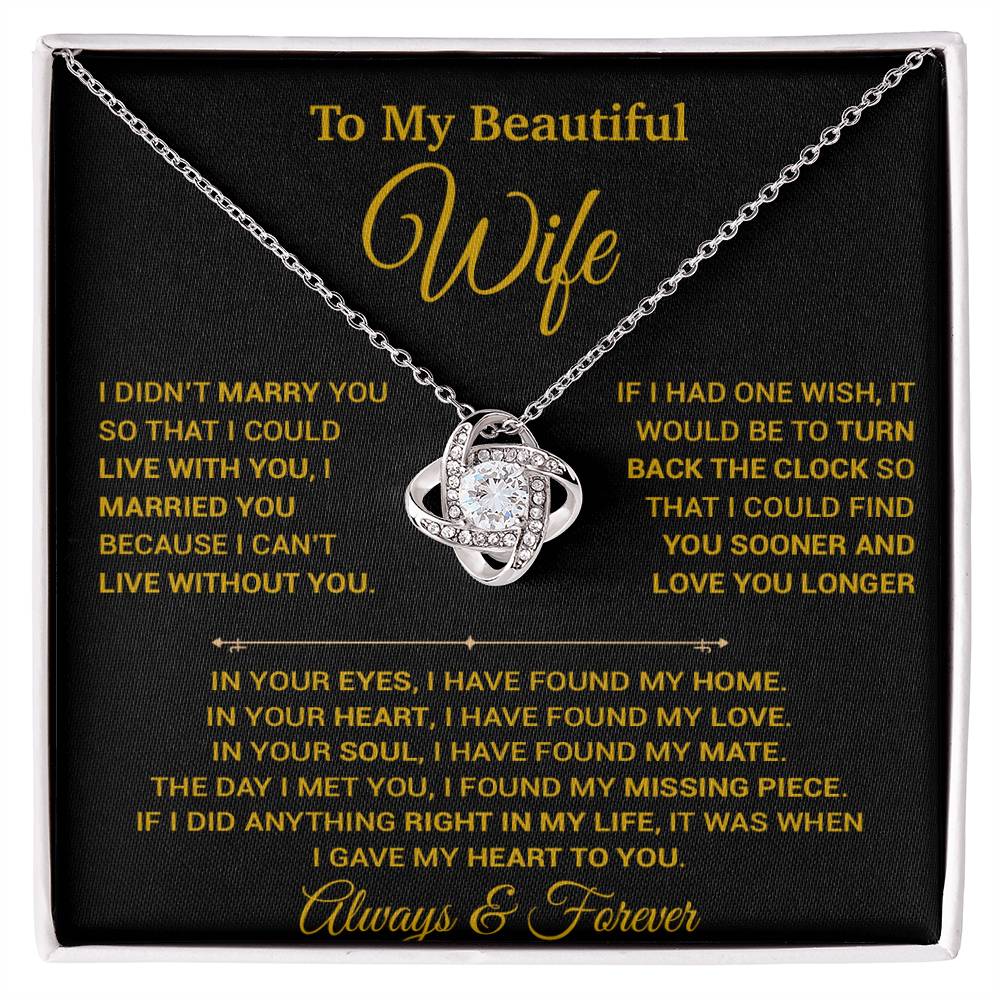 To My Wife Necklace, Christmas Gifts For Women, Anniversary Gift For Wife 12_9_Gold