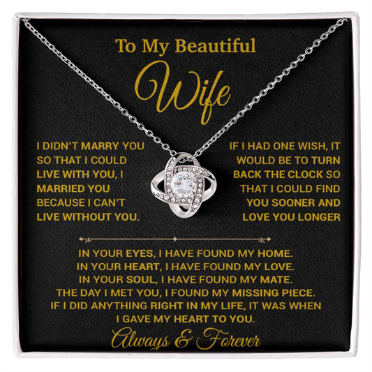 To My Wife Necklace, Christmas Gifts For Women, Anniversary Gift For Wife 12_9_Gold