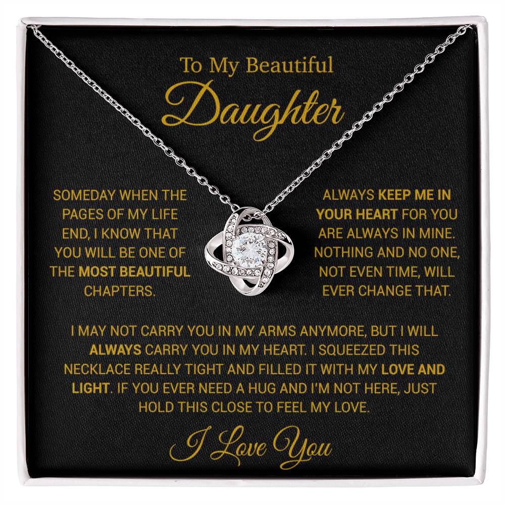 To My Daughter Necklace, Gift for Daughter from Dad, Daughter Father Necklace 14_12_Gold