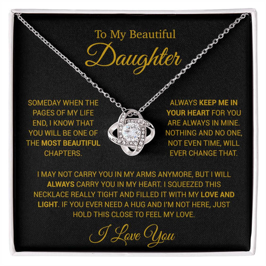 To My Daughter Necklace, Gift for Daughter from Dad, Daughter Father Necklace 14_12_Gold