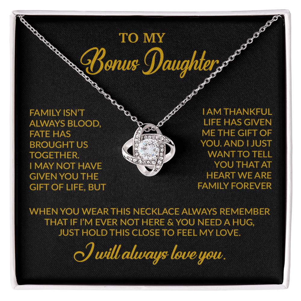 To My Bonus Daughter Necklace, Gift for Bonus Daughter, Step Daughter Birthday 2_10_Gold