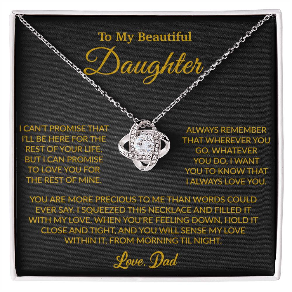 To My Daughter Necklace, Gift for Daughter from Dad, Father Daughter Necklace 8_6_Gold