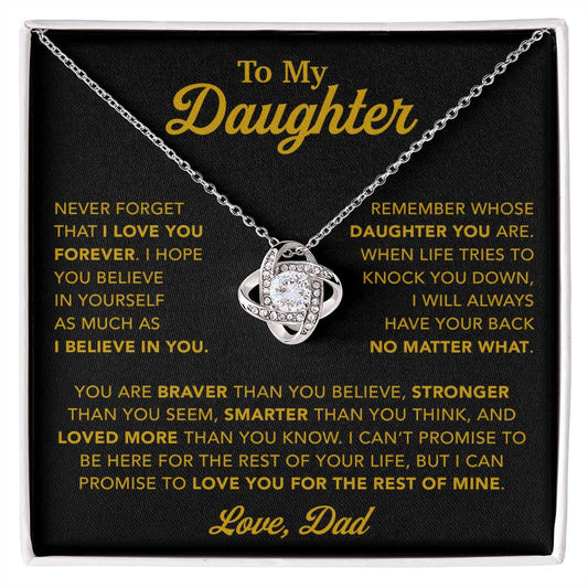 To My Daughter Necklace, Gift for Daughter from Dad, Father Daughter Necklace 30_11_Gold